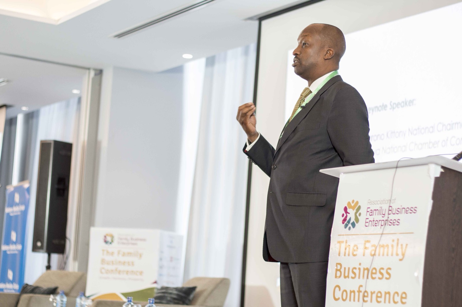 Keynote speaker addressing the Family Business Conference 2015