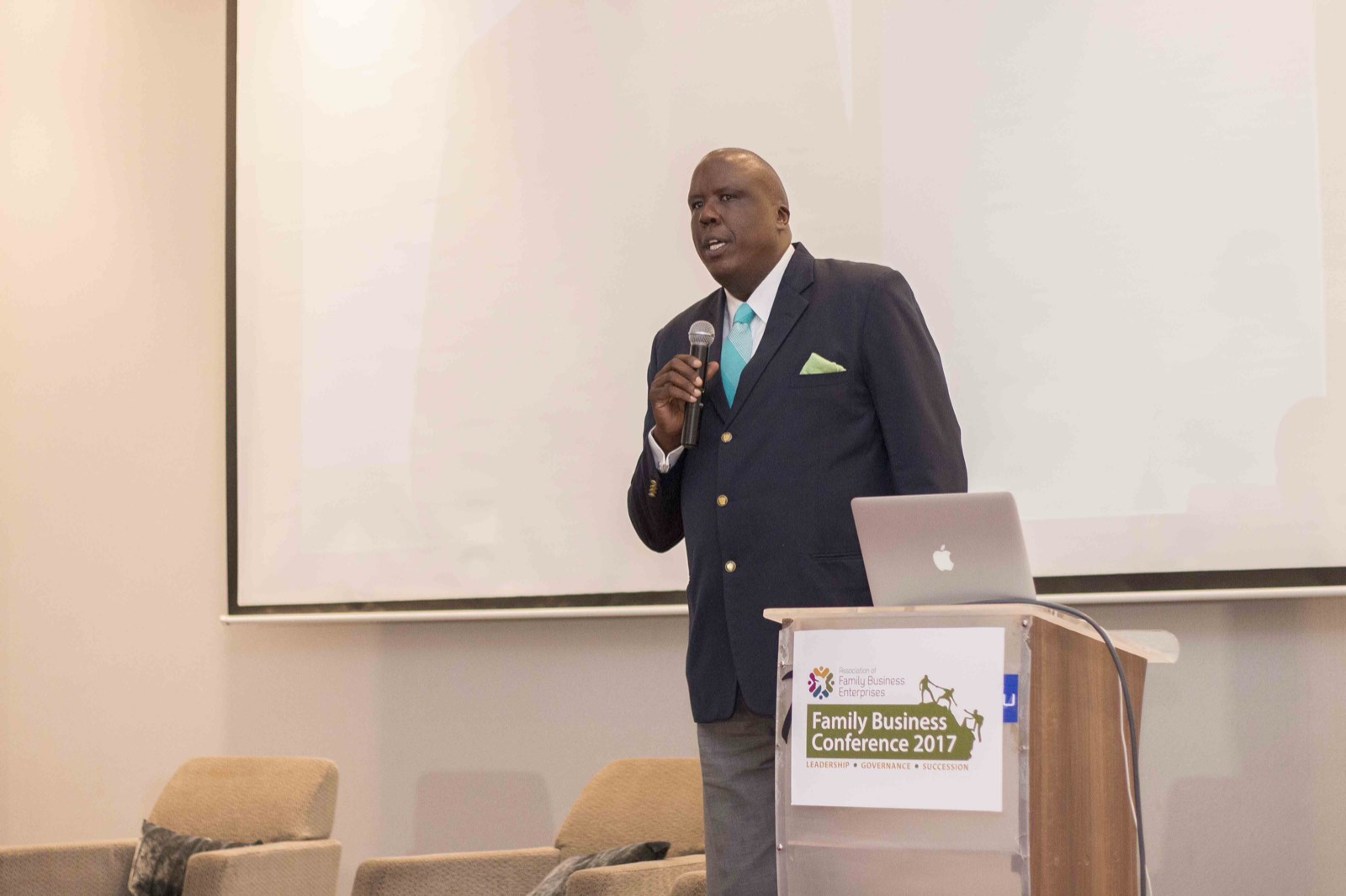 Speaker taking questions at the Family Business Conference 2017